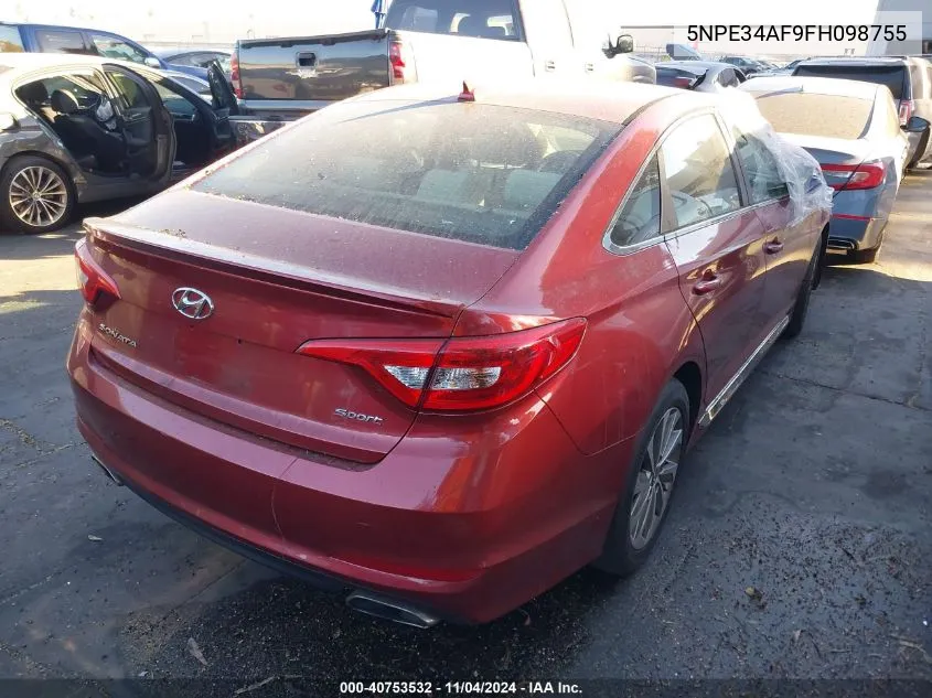 2015 Hyundai Sonata Sport VIN: 5NPE34AF9FH098755 Lot: 40753532