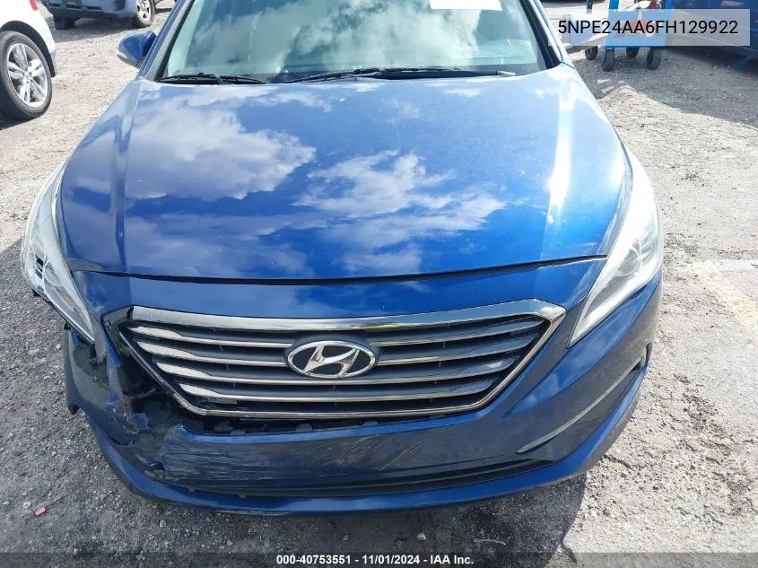 2015 Hyundai Sonata Eco VIN: 5NPE24AA6FH129922 Lot: 40753551