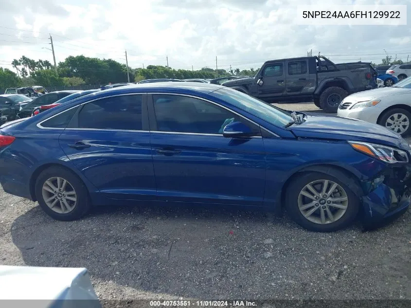 2015 Hyundai Sonata Eco VIN: 5NPE24AA6FH129922 Lot: 40753551