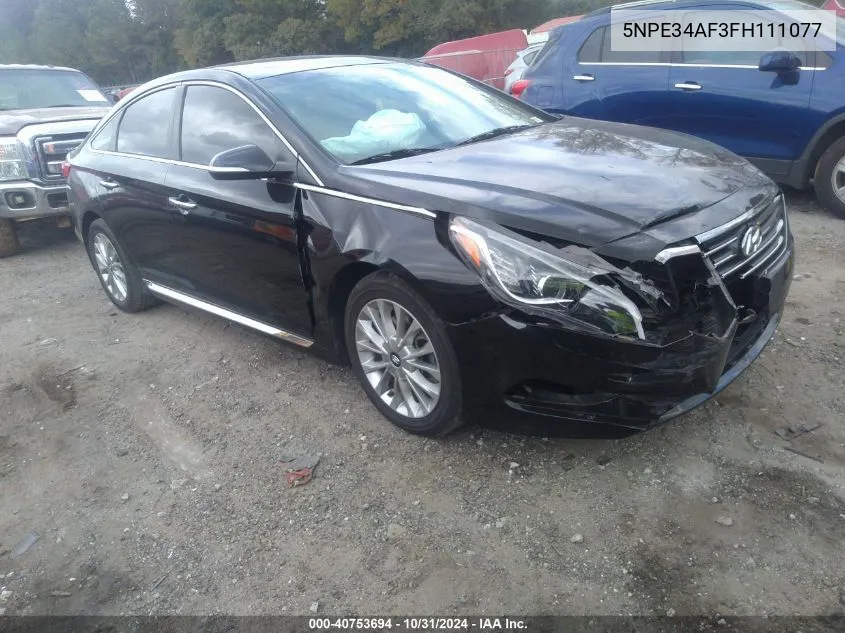 2015 Hyundai Sonata Limited VIN: 5NPE34AF3FH111077 Lot: 40753694