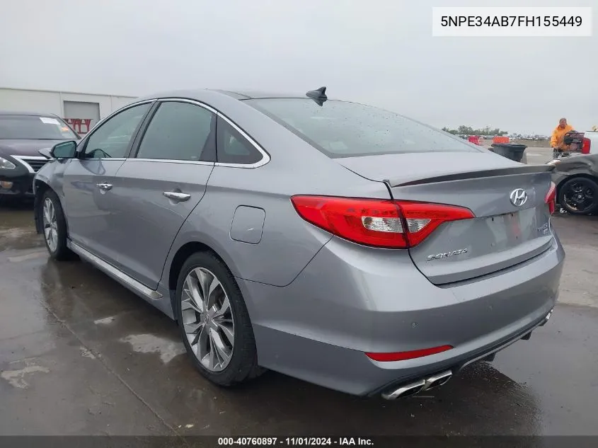 2015 Hyundai Sonata Limited 2.0T VIN: 5NPE34AB7FH155449 Lot: 40760897