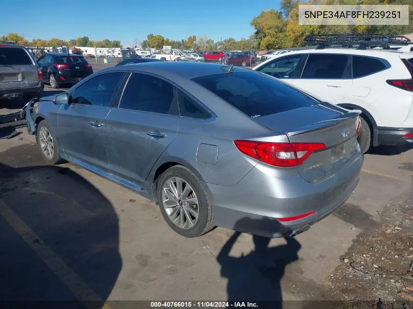 2015 Hyundai Sonata Sport VIN: 5NPE34AF8FH239251 Lot: 40766015