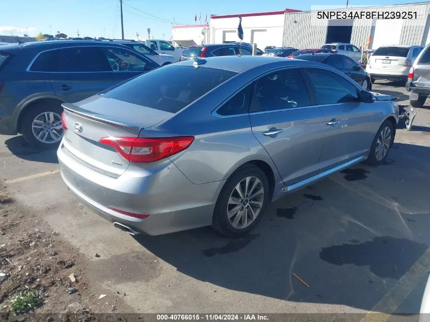 2015 Hyundai Sonata Sport VIN: 5NPE34AF8FH239251 Lot: 40766015