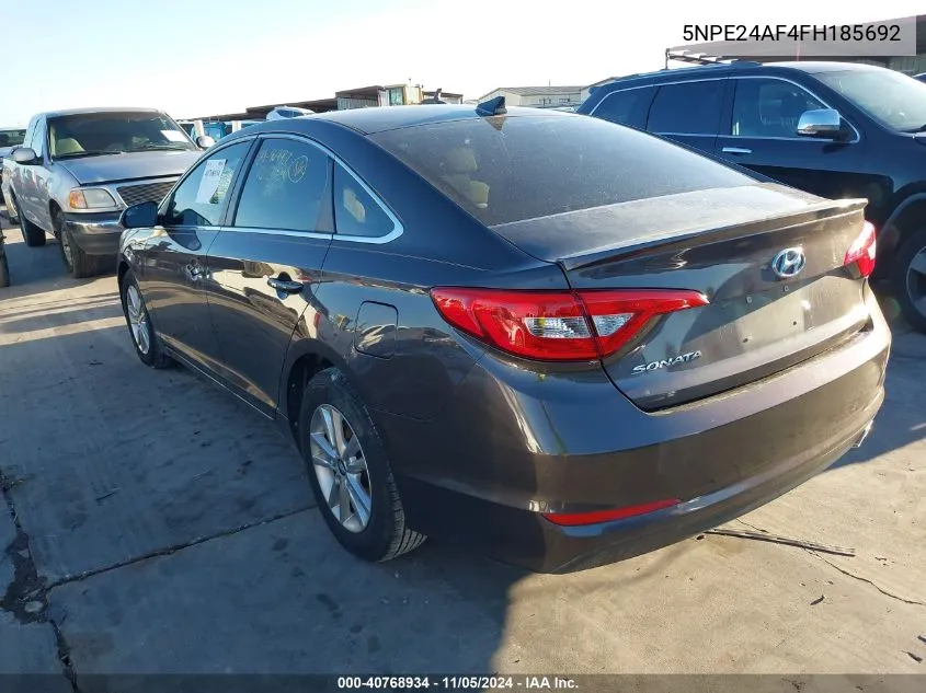 2015 Hyundai Sonata Se VIN: 5NPE24AF4FH185692 Lot: 40768934