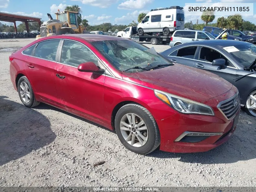 2015 Hyundai Sonata Se VIN: 5NPE24AFXFH111855 Lot: 40769290