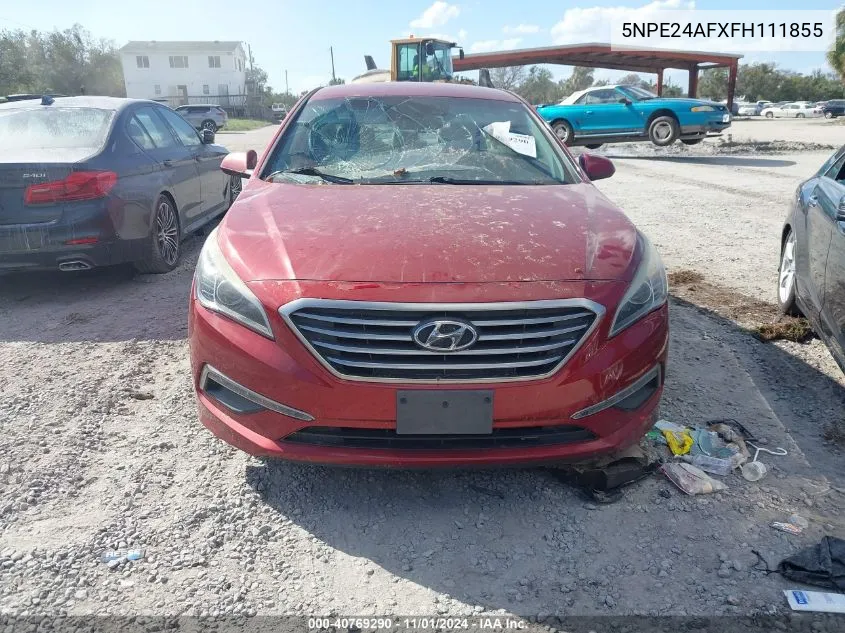 2015 Hyundai Sonata Se VIN: 5NPE24AFXFH111855 Lot: 40769290