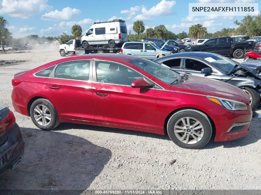 2015 Hyundai Sonata Se VIN: 5NPE24AFXFH111855 Lot: 40769290