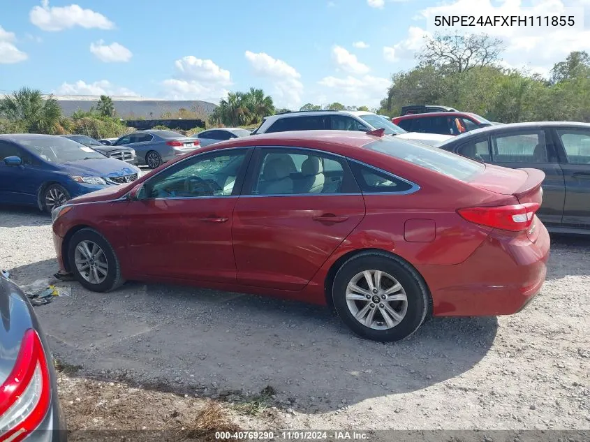 2015 Hyundai Sonata Se VIN: 5NPE24AFXFH111855 Lot: 40769290