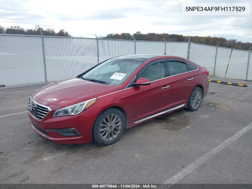 2015 Hyundai Sonata Limited VIN: 5NPE34AF9FH117529 Lot: 40770644