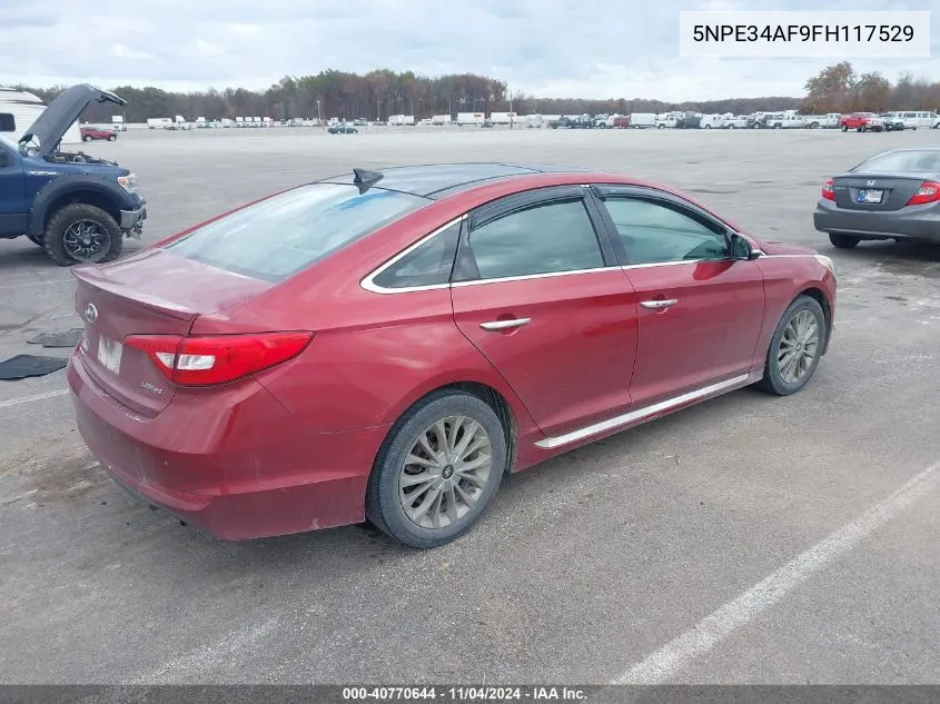 2015 Hyundai Sonata Limited VIN: 5NPE34AF9FH117529 Lot: 40770644