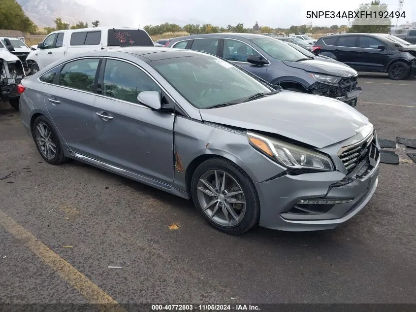 2015 Hyundai Sonata Sport 2.0T VIN: 5NPE34ABXFH192494 Lot: 40772803