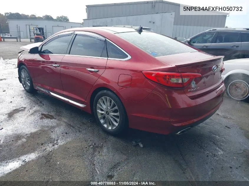 2015 Hyundai Sonata Limited VIN: 5NPE34AFXFH050732 Lot: 40778883