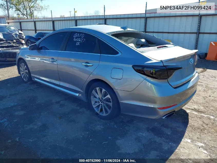 2015 Hyundai Sonata Sport VIN: 5NPE34AF2FH099424 Lot: 40782990