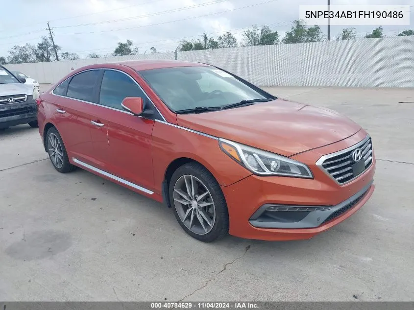 2015 Hyundai Sonata Sport 2.0T VIN: 5NPE34AB1FH190486 Lot: 40784629