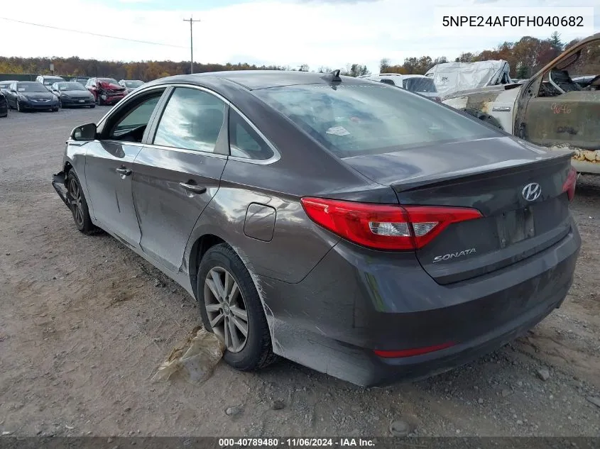 2015 Hyundai Sonata Se VIN: 5NPE24AF0FH040682 Lot: 40789480