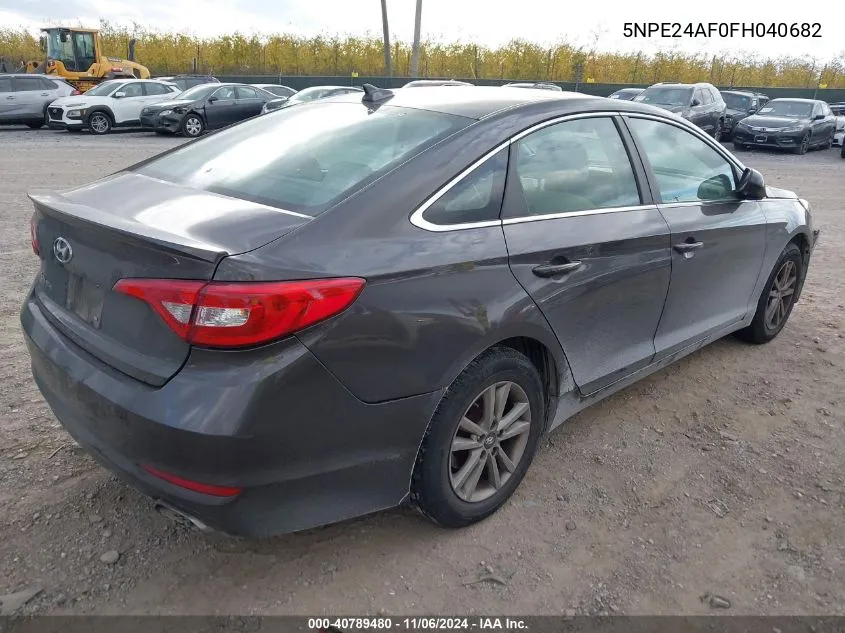 2015 Hyundai Sonata Se VIN: 5NPE24AF0FH040682 Lot: 40789480