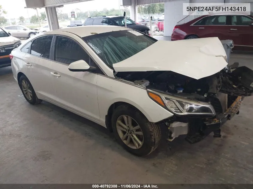 2015 Hyundai Sonata Se VIN: 5NPE24AF5FH143418 Lot: 40792308