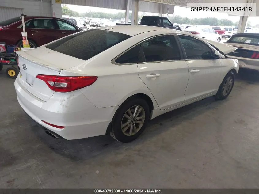 2015 Hyundai Sonata Se VIN: 5NPE24AF5FH143418 Lot: 40792308