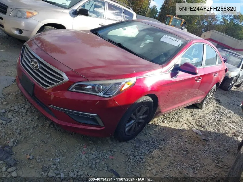 2015 Hyundai Sonata Se VIN: 5NPE24AF2FH258820 Lot: 40794291