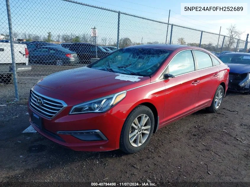 2015 Hyundai Sonata Se VIN: 5NPE24AF0FH252689 Lot: 40794498