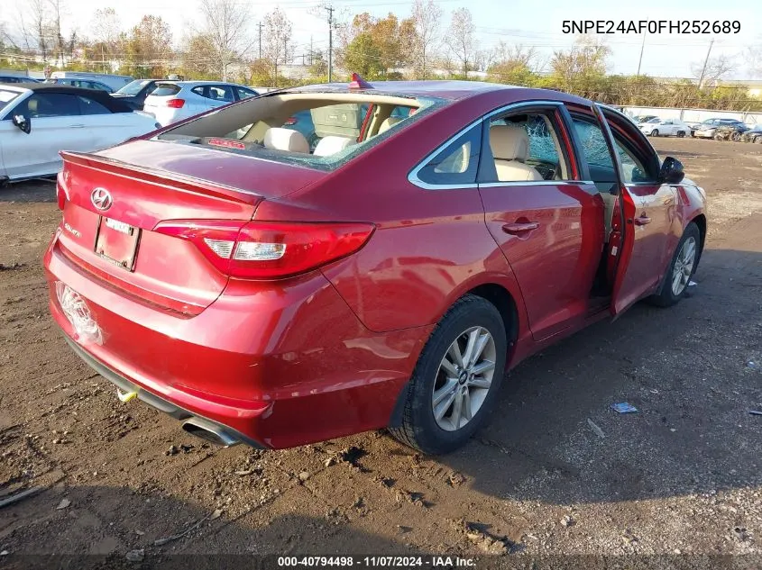 2015 Hyundai Sonata Se VIN: 5NPE24AF0FH252689 Lot: 40794498