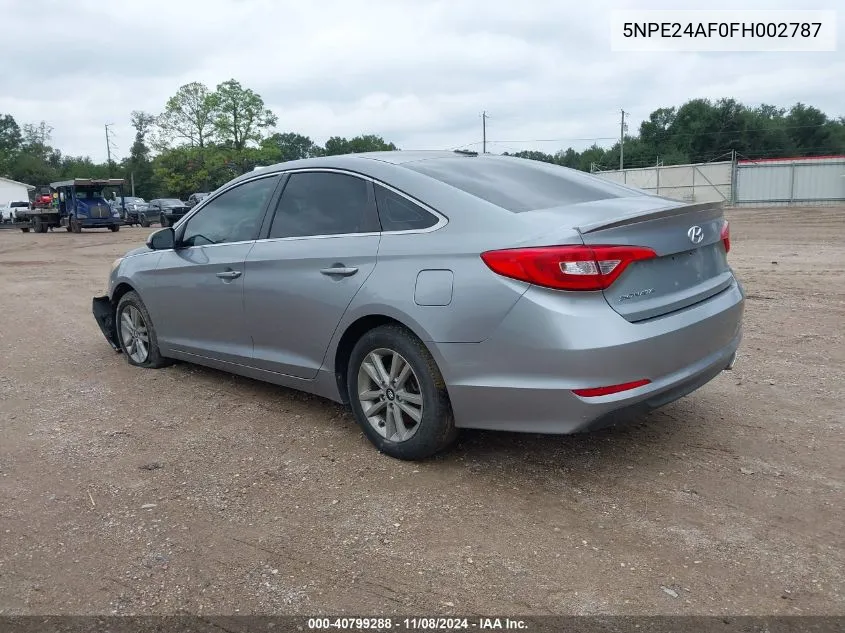 2015 Hyundai Sonata Se VIN: 5NPE24AF0FH002787 Lot: 40799288