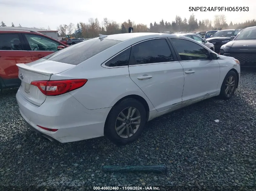 2015 Hyundai Sonata Se VIN: 5NPE24AF9FH065953 Lot: 40802460