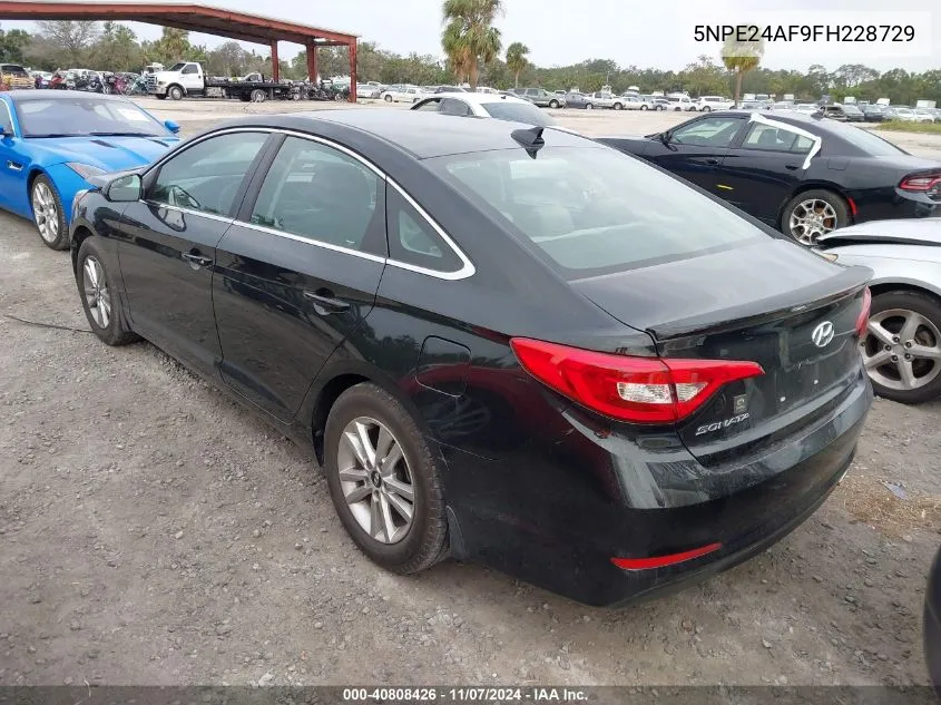 2015 Hyundai Sonata Se VIN: 5NPE24AF9FH228729 Lot: 40808426