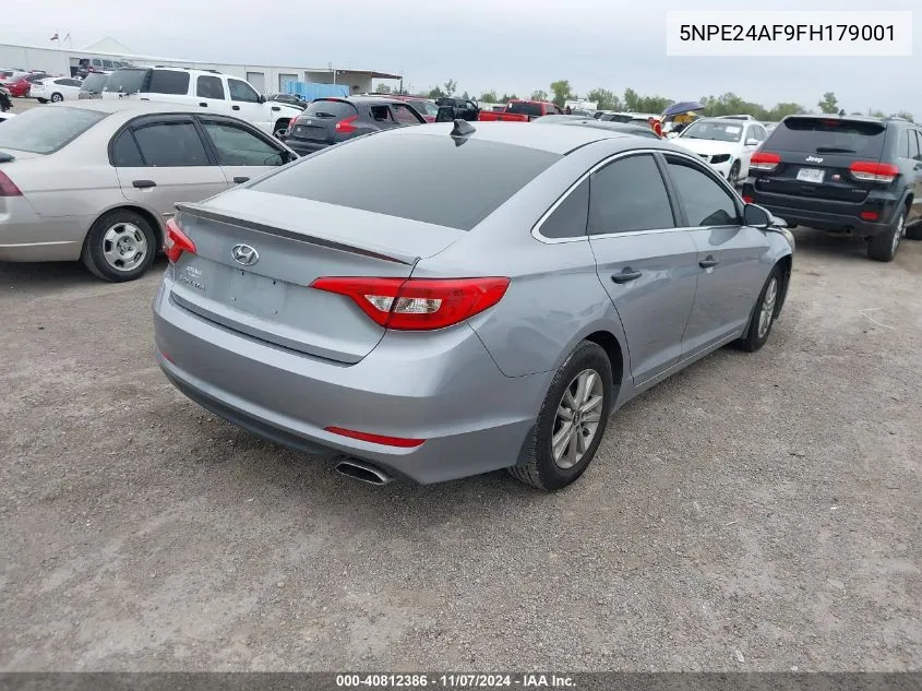 2015 Hyundai Sonata Se VIN: 5NPE24AF9FH179001 Lot: 40812386