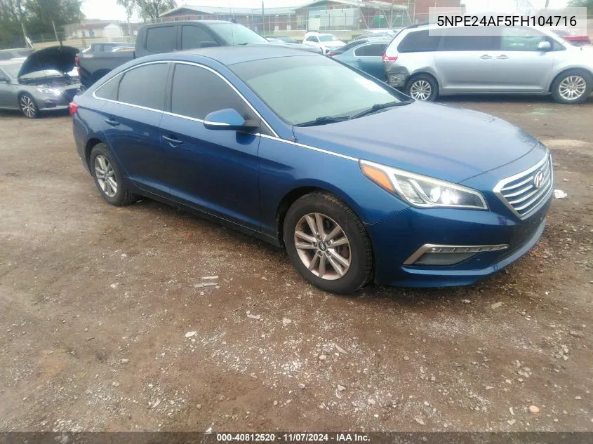 2015 Hyundai Sonata Se VIN: 5NPE24AF5FH104716 Lot: 40812520