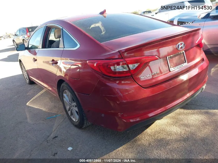 2015 Hyundai Sonata Se VIN: 5NPE24AF1FH194530 Lot: 40813988