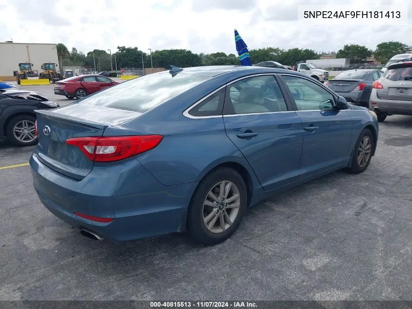 2015 Hyundai Sonata Se VIN: 5NPE24AF9FH181413 Lot: 40815513