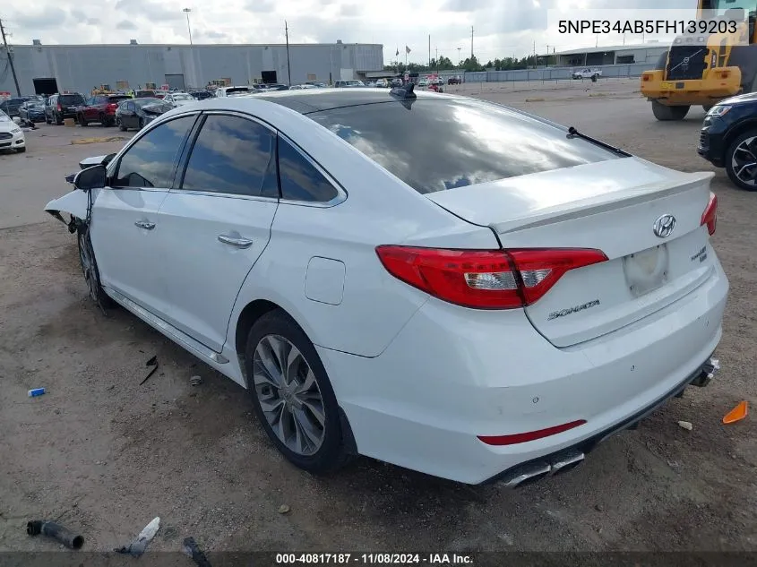 2015 Hyundai Sonata Limited 2.0T VIN: 5NPE34AB5FH139203 Lot: 40817187