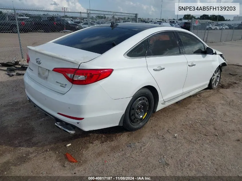 2015 Hyundai Sonata Limited 2.0T VIN: 5NPE34AB5FH139203 Lot: 40817187