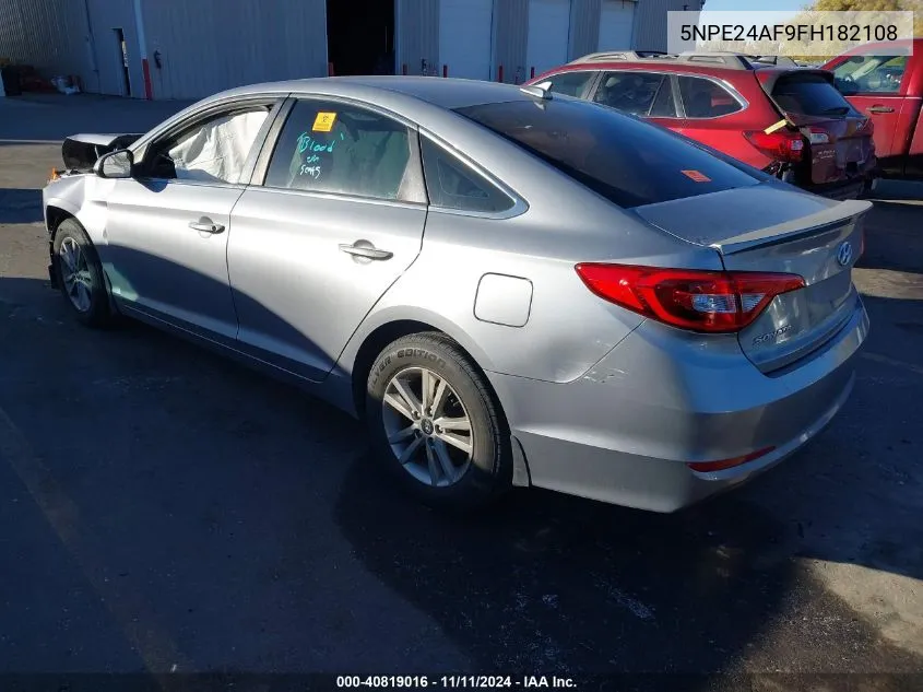 2015 Hyundai Sonata Se VIN: 5NPE24AF9FH182108 Lot: 40819016