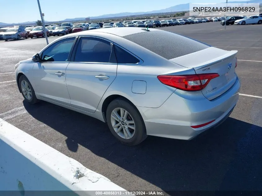 2015 Hyundai Sonata Eco VIN: 5NPE24AA3FH096829 Lot: 40858313