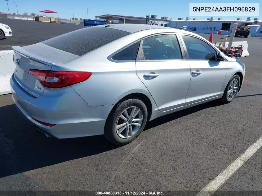 2015 Hyundai Sonata Eco VIN: 5NPE24AA3FH096829 Lot: 40858313