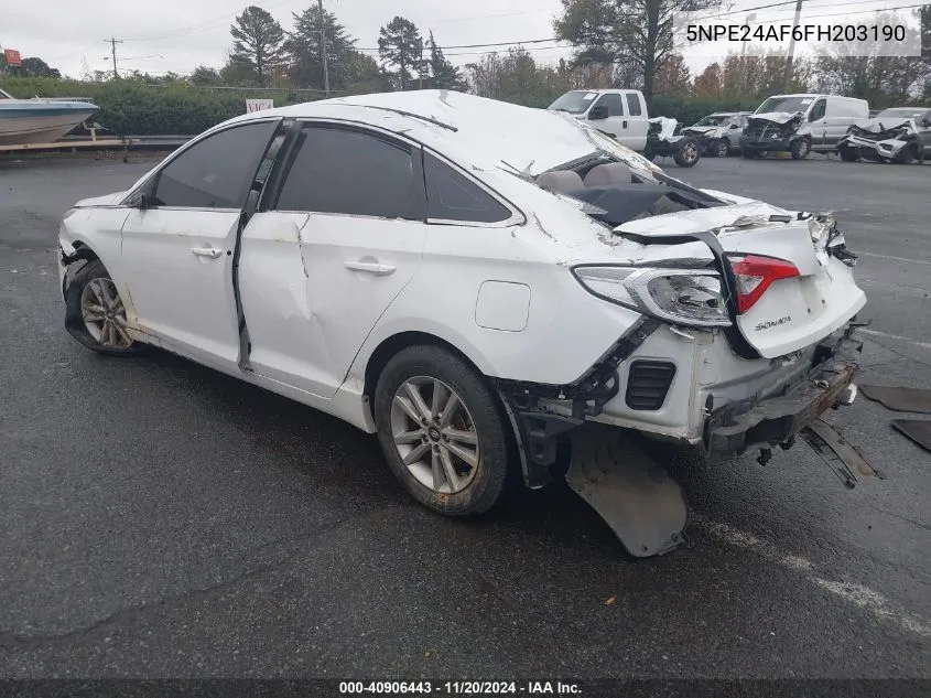 2015 Hyundai Sonata Se VIN: 5NPE24AF6FH203190 Lot: 40906443