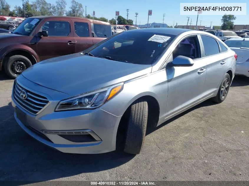 2015 Hyundai Sonata Se VIN: 5NPE24AF4FH008771 Lot: 40910352