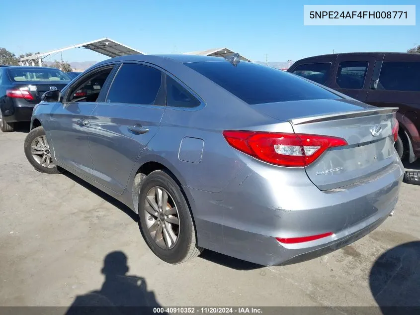 2015 Hyundai Sonata Se VIN: 5NPE24AF4FH008771 Lot: 40910352