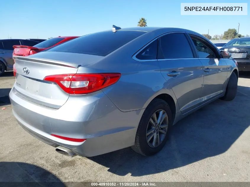 2015 Hyundai Sonata Se VIN: 5NPE24AF4FH008771 Lot: 40910352