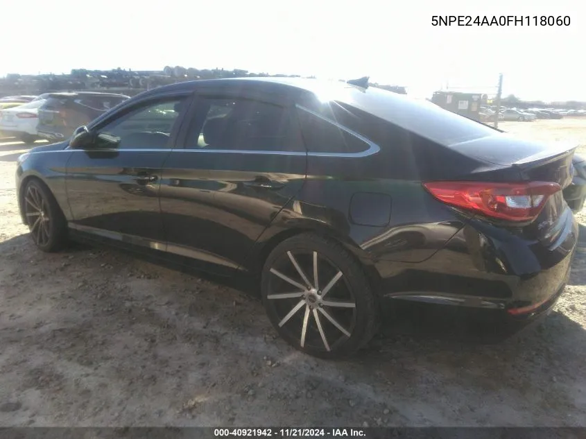 2015 Hyundai Sonata Eco VIN: 5NPE24AA0FH118060 Lot: 40921942