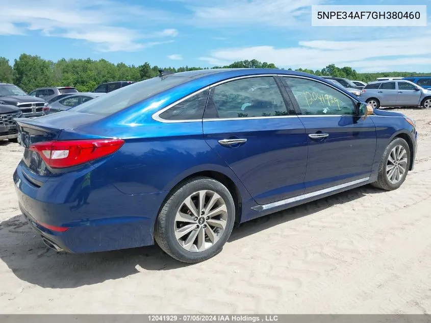 2016 Hyundai Sonata Sport/Limited VIN: 5NPE34AF7GH380460 Lot: 12041929