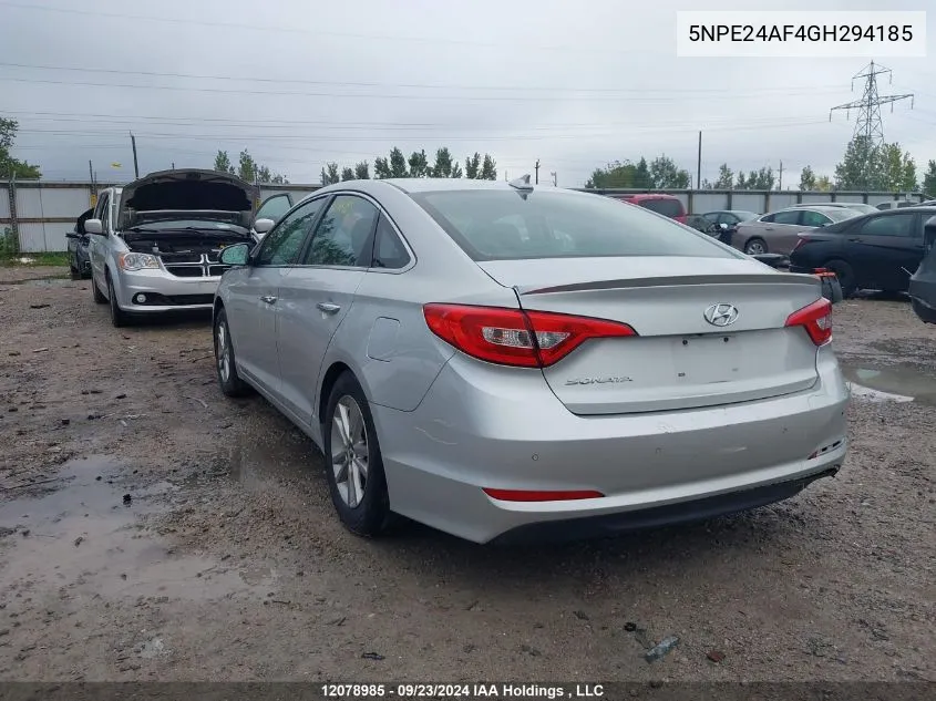 5NPE24AF4GH294185 2016 Hyundai Sonata Gls