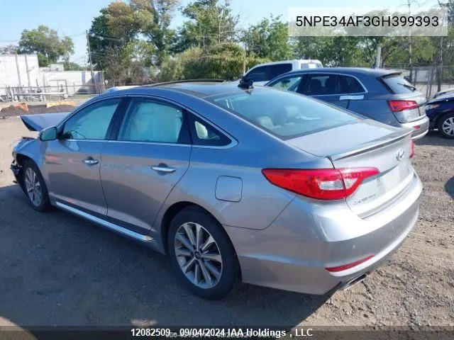 2016 Hyundai Sonata Limited VIN: 5NPE34AF3GH399393 Lot: 12082509