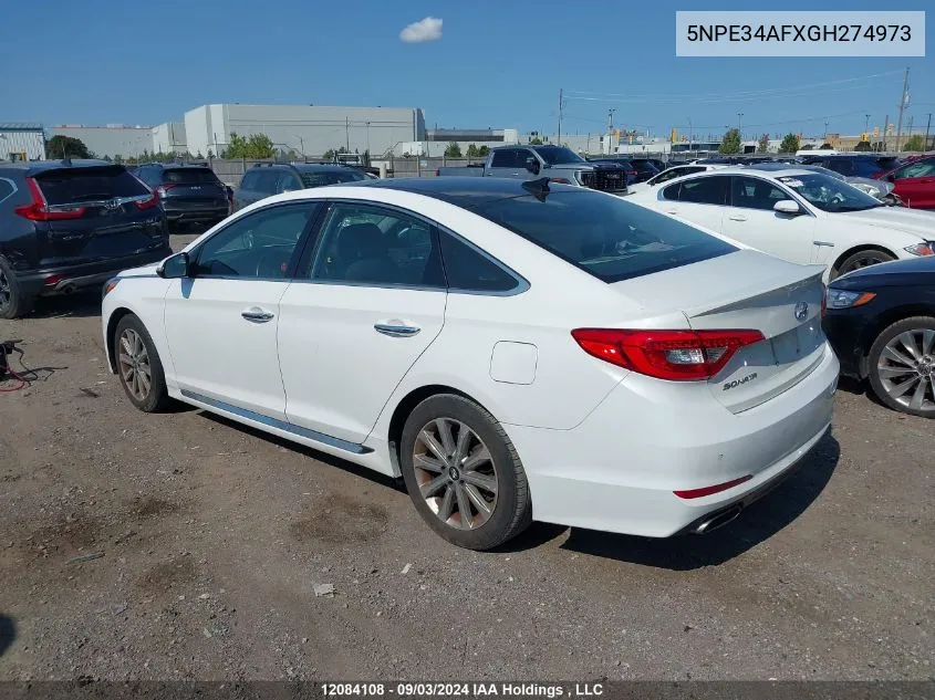 2016 Hyundai Sonata Sport/Limited VIN: 5NPE34AFXGH274973 Lot: 12084108