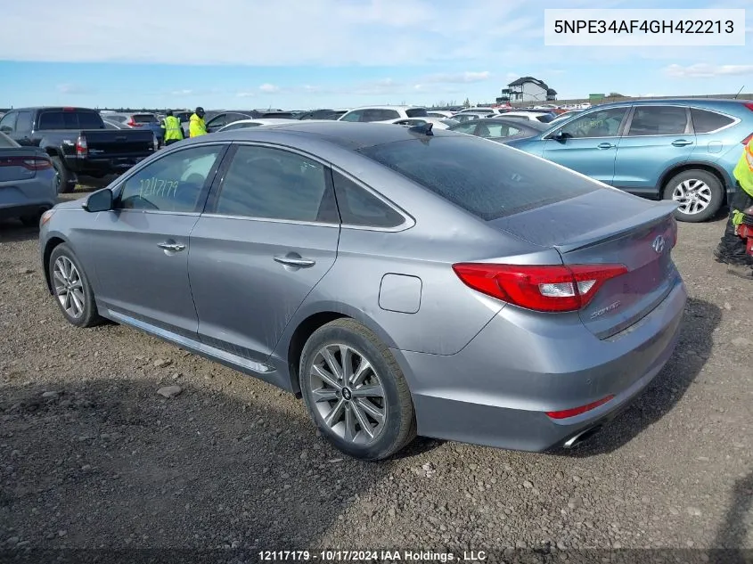 2016 Hyundai Sonata Sport/Limited VIN: 5NPE34AF4GH422213 Lot: 12117179