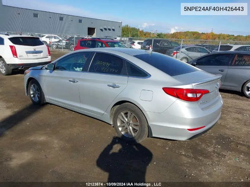 2016 Hyundai Sonata Se VIN: 5NPE24AF4GH426443 Lot: 12123874