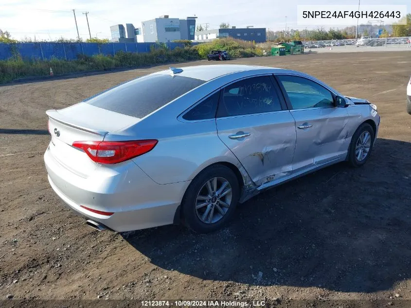 2016 Hyundai Sonata Se VIN: 5NPE24AF4GH426443 Lot: 12123874