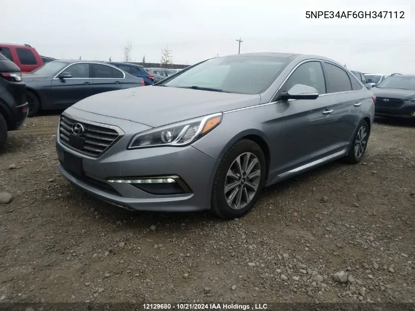 2016 Hyundai Sonata Sport/Limited VIN: 5NPE34AF6GH347112 Lot: 12129680